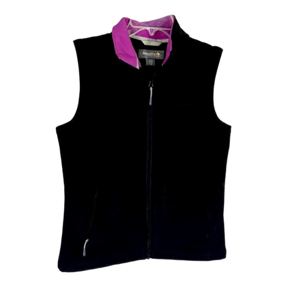 Regatta Women's Black Fleece Vest with Pink Trim